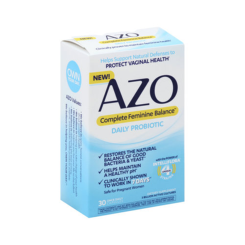 Azo Complete Feminine Balance Daily Probiotic Once Daily Capsules Brookshires 1442