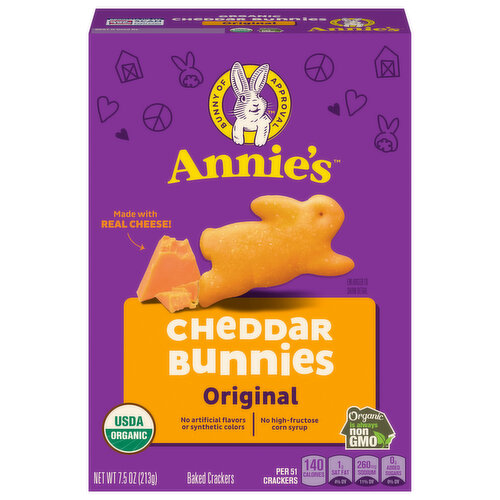 Annie's Baked Crackers, Original, Cheddar Bunnies