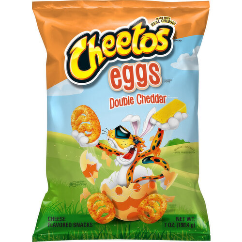 Cheetos Cheese Flavored Snacks, Double Cheddar Flavored, Eggs Shaped Puffs