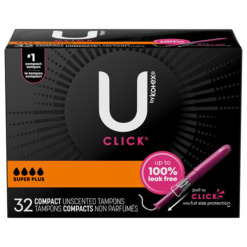 Click Tampons, Compact, Unscented, Super Plus