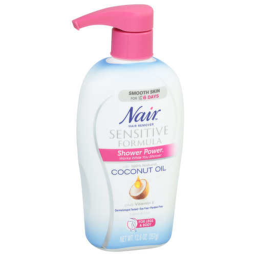 Nair Hair Remover, Sensitive Formula, Coconut Oil, Light Gentle Scent