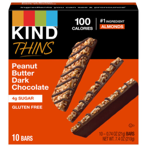 Kind Bars, Peanut Butter Dark Chocolate, Thins