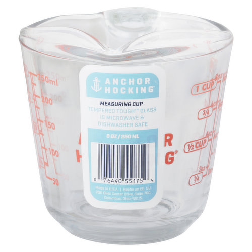 Anchor Hocking Measuring Cup, Tempered Tough Glass, 8 oz