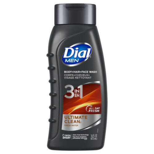 Dial Body + Hair + Face Wash, Fresh Water, 3 in 1