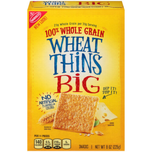 WHEAT THINS Wheat Thins BIG Whole Grain Wheat Crackers, 8 oz