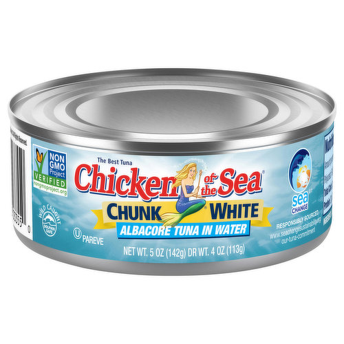 Chicken Of The Sea Tuna, Albacore, White, Chunk 5 Oz