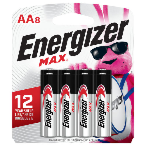 Energizer Batteries, Alkaline, AA, 8 Pack