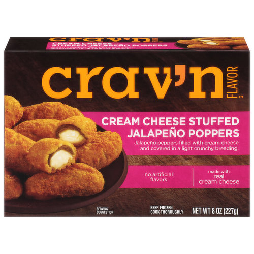 Crav'n Flavor Jalapeno Poppers, Cream Cheese Stuffed