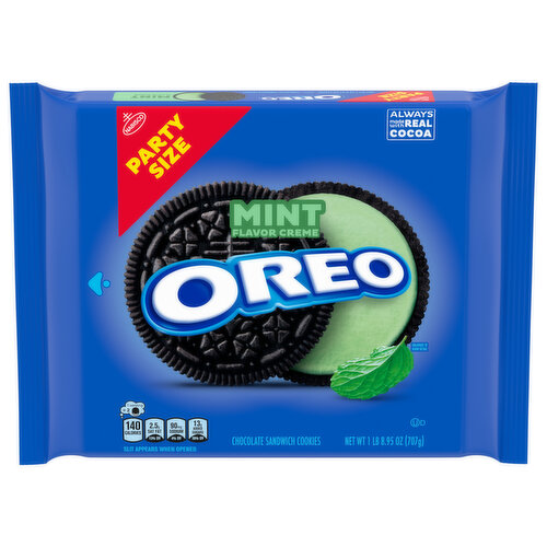 OREO Mint Creme Chocolate Sandwich Cookies, Party Size, 24.95 oz