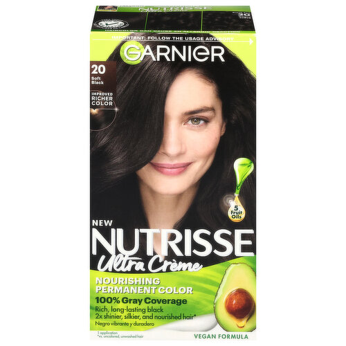 Garnier Permanent Hair Color, Ultra Creme, Soft Black 20