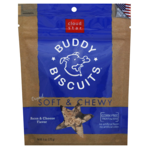 Cloud Star Treats for Dogs, Original Soft & Chewy, Bacon & Cheese Flavor