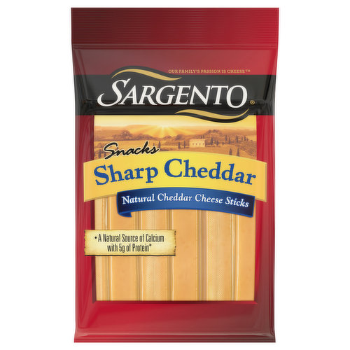 Sargento Cheese Sticks, Sharp Cheddar, Snacks