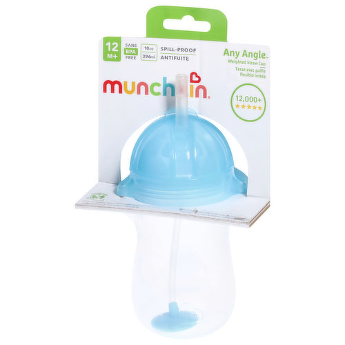 Munchkin Any Angle Weighted Straw Cup, Spill-Proof, 10 Ounce