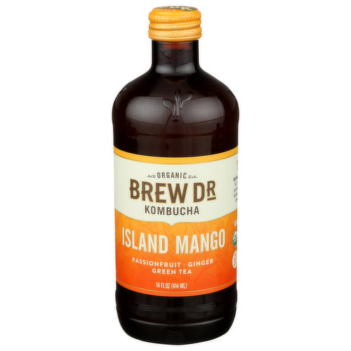 Brew Dr. Kombucha, Organic, Island Mango