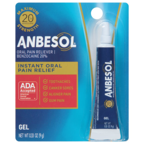 Anbesol Oral Pain Relief, Instant, Maximum Strength, Gel