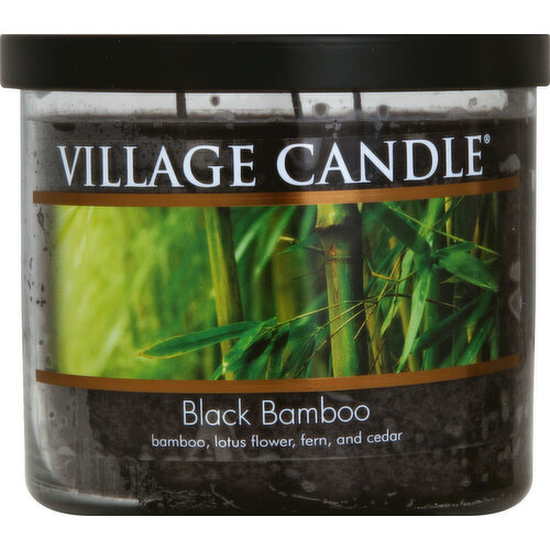 Village Candle Candle, Black Bamboo, Glass Cylinder