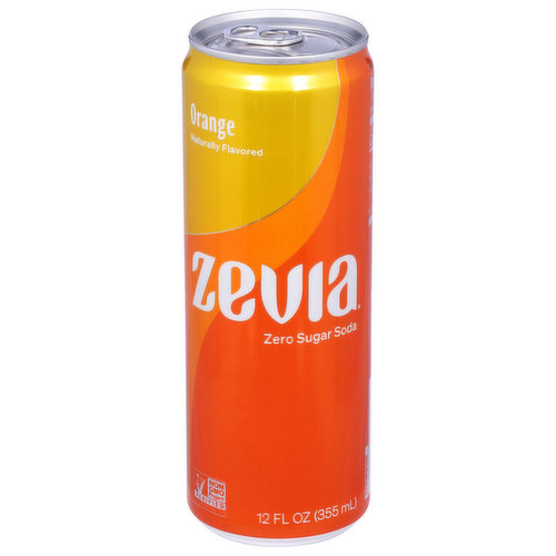 Zevia Soda, Zero Sugar, Orange