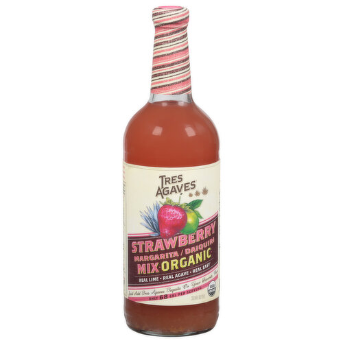 Tres Agaves Margarita/Daiquiri Mix, Organic, Strawberry
