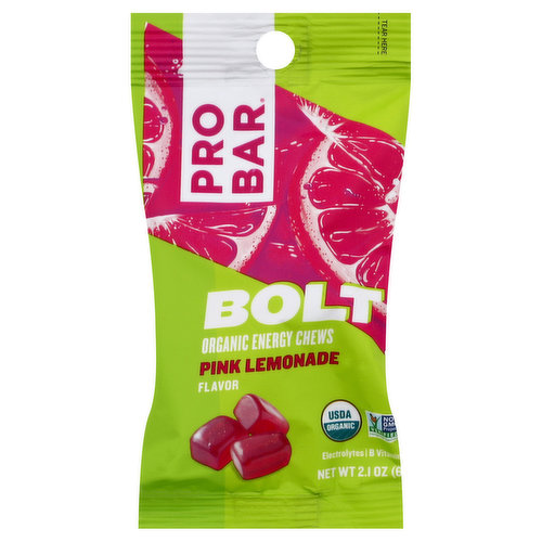 PROBAR Energy Chews, Organic, Pink Lemonade Flavor