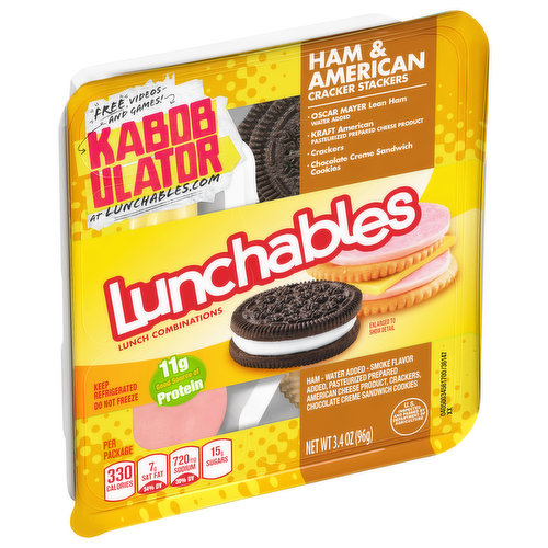 Lunchables Lunch Combinations, Ham + American Cracker Combos, Lunchables &  Lunch Packs