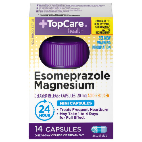 TopCare Esomeprazole Magnesium, 20 mg, Capsules, Mini