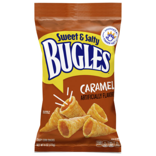 Bugles Crispy Corn Snacks, Caramel, Sweet & Salty