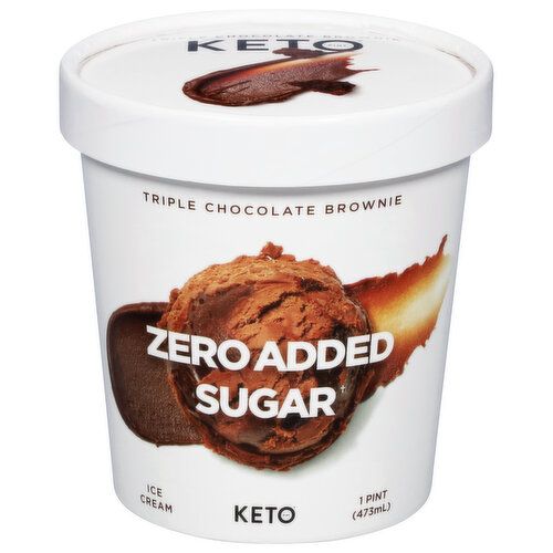 Keto Pint Ice Cream, Triple Chocolate Brownie