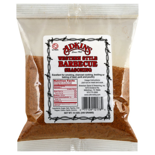 Adkins Seasoning, Barbecue, Western Style