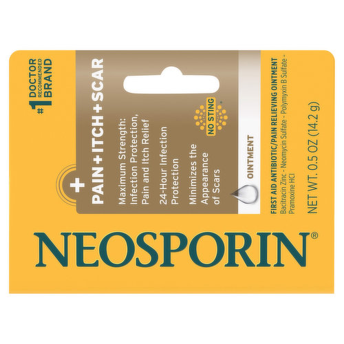 Neosporin Pain + Itch + Scar Ointment, Maximum Strength, No Sting