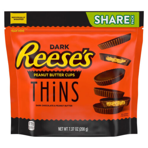 Reese's Peanut Butter Cups, Dark, Thins, Share Pack