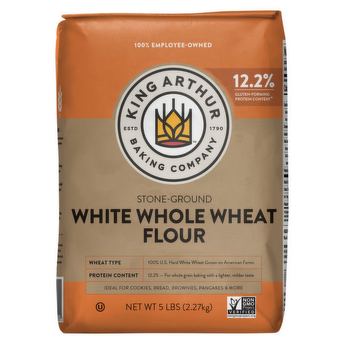King Arthur Baking Company White Whole Wheat Flour, Stone-Ground