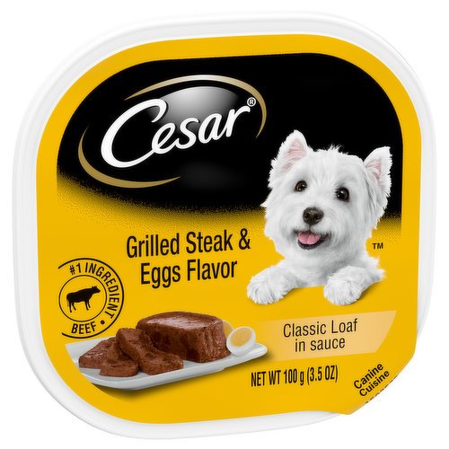 Cesar Dog Food, Canine Cuisine, Grilled Steak & Eggs Flavor