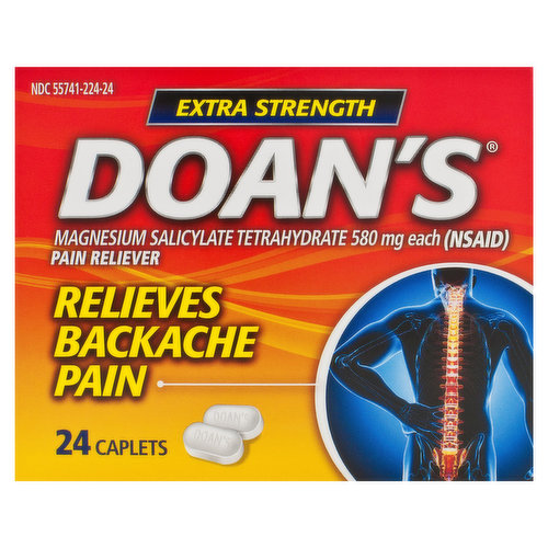 Doan's Pain Reliever, Extra Strength, 580 mg, Caplets