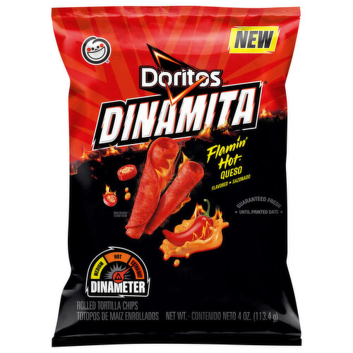 Doritos Tortilla Chips, Flamin' Hot Flavored, Rolled