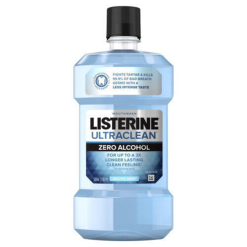 Listerine Mouthwash, Arctic Mint, Zero Alcohol