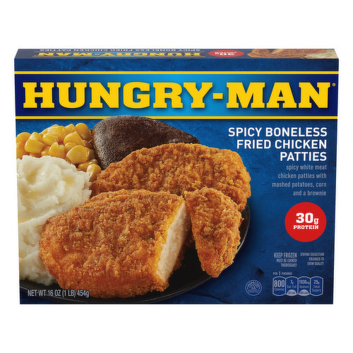 Hungry-Man Fried Chicken Patties, Boneless, Spicy