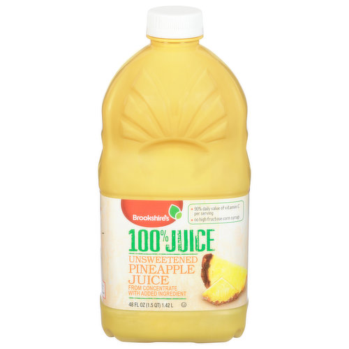 A single sip will tell you Brookshire's juice is simply the best. Serve and savor with a smile - and a nod to nature. Contains concentrate from: See top of bottle. Pasteurized.
