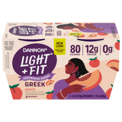 Dannon Yogurt, Peach, Greek - Super 1 Foods