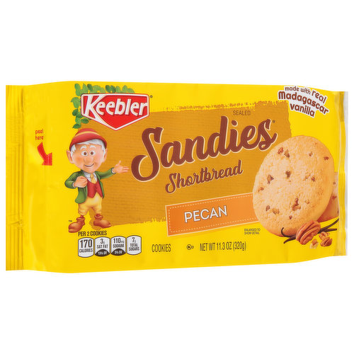 Keebler Sandies Cookies, Shortbread, Pecan, Cookies