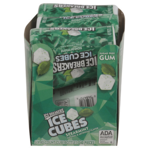 ICE BREAKERS Ice Cubes Arctic Grape Sugar Free Chewing Gum Bottles, 3.24 oz  (6 Count, 40 Pieces)
