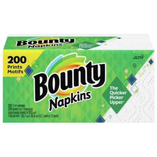 Bounty Napkins, Prints, 1-Ply