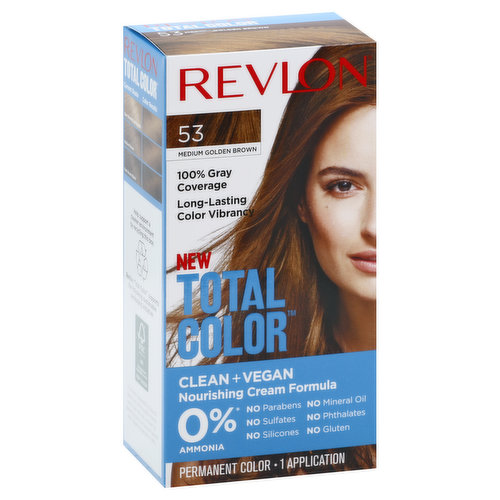 Revlon Hair Color, Medium Golden Brown 53, Permanent