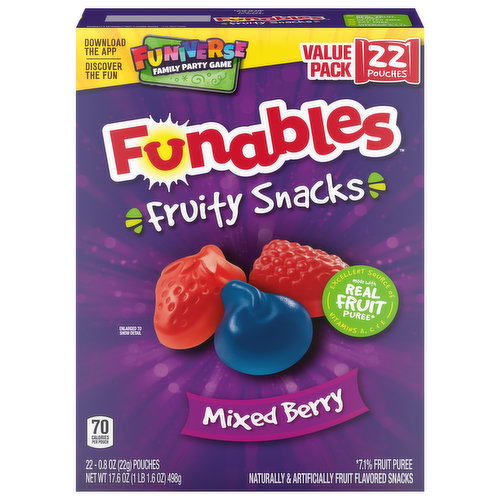 Funables Fruity Snacks, Mixed Berry, Value Pack