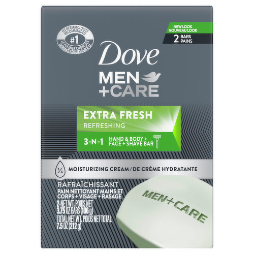 Dove Hand & Body + Face + Shave Bar, Extra Fresh