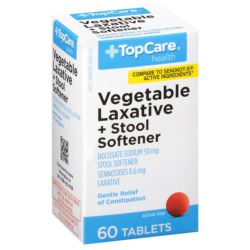 TopCare Vegetable Laxative + Stool Softener, Tablets