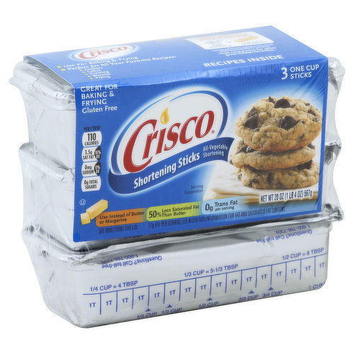 Crisco Butter Flavor All-vegetable Shortening Baking Sticks - 20oz -3ct :  Target