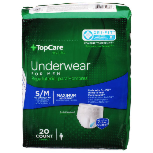 basics men s protective underwear 20Count S/M New