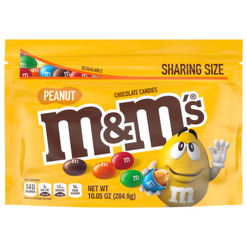 M&M'S Holiday Peanut Milk Chocolate Christmas Candy Bag, 10 oz