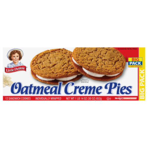 Little Debbie Sandwich Cookies, Oatmeal Creme Pies, Big Pack