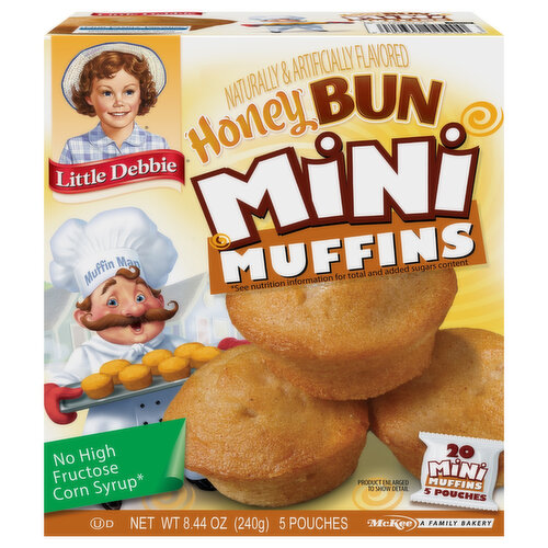 Little Debbie Muffins, Honey Bun, Mini, 4 Pouches